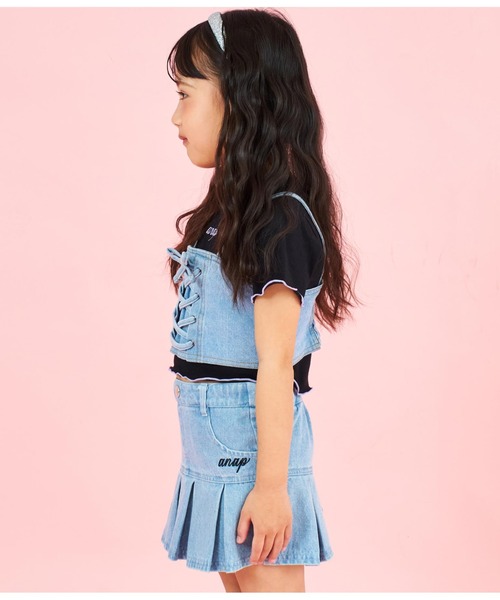ANAP kids（アナップキッズ）の「Tシャツ ×レースアップ ビスチェ セット トップス（Tシャツ/カットソー・キッズ・ブラック/ブルー・110/120/130）」の10枚目の写真