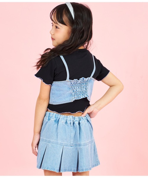 ANAP kids（アナップキッズ）の「Tシャツ ×レースアップ ビスチェ セット トップス（Tシャツ/カットソー・キッズ・ブラック/ブルー・110/120/130）」の11枚目の写真
