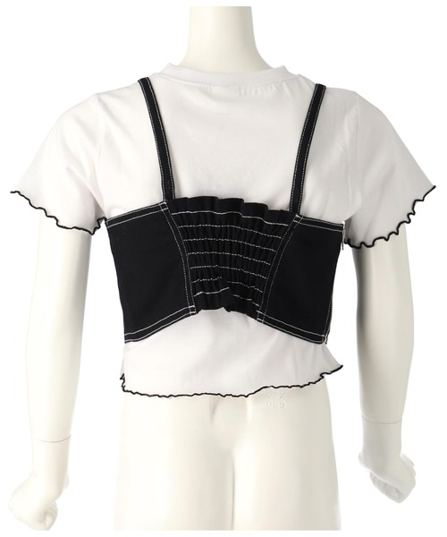 ANAP kids（アナップキッズ）の「Tシャツ ×レースアップ ビスチェ セット トップス（Tシャツ/カットソー・キッズ・ブラック/ブルー・110/120/130）」の13枚目の写真