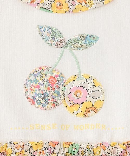 sense of wonder（センスオブワンダー）の「リバティチェリーショートオール（ロンパース・キッズ・クリーム/ピンク・70cm/80ｃｍ）」の7枚目の写真