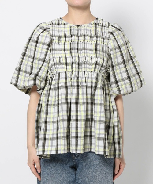 LOWRYS FARM(ローリーズファーム)の「チェックパフスリーブブラウス 289824(シャツ/ブラウス・レディース・ブラック/ホワイト・FREE)」の11枚目の写真