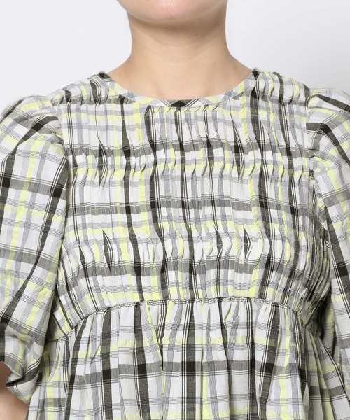 LOWRYS FARM(ローリーズファーム)の「チェックパフスリーブブラウス 289824(シャツ/ブラウス・レディース・ブラック/ホワイト・FREE)」の14枚目の写真