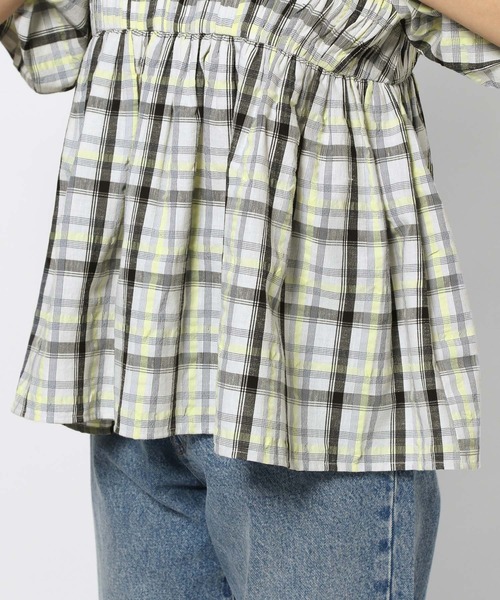 LOWRYS FARM(ローリーズファーム)の「チェックパフスリーブブラウス 289824(シャツ/ブラウス・レディース・ブラック/ホワイト・FREE)」の16枚目の写真