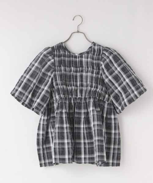 LOWRYS FARM(ローリーズファーム)の「チェックパフスリーブブラウス 289824(シャツ/ブラウス・レディース・ブラック/ホワイト・FREE)」の10枚目の写真