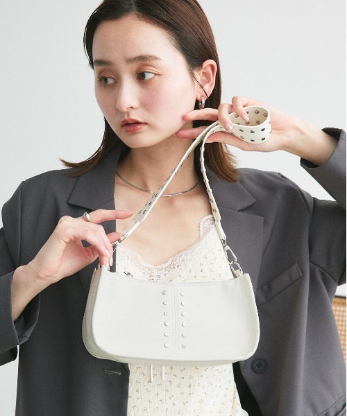 セール】スタッズデザイン ワンハンドルショルダーバッグ（ショルダー