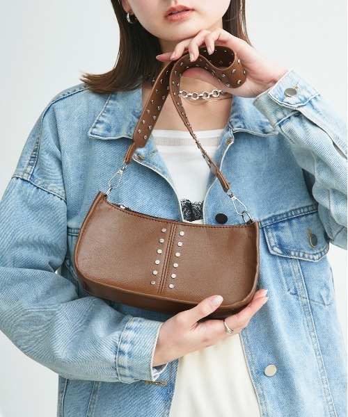 ad thie(アドティエ)の「スタッズデザイン ワンハンドルショルダーバッグ(ショルダーバッグ・レディース・ブラック/オフホワイト/グリーン/ブラウン・FREE)」の17枚目の写真