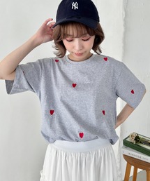 ミニハート刺繍半袖Tシャツ