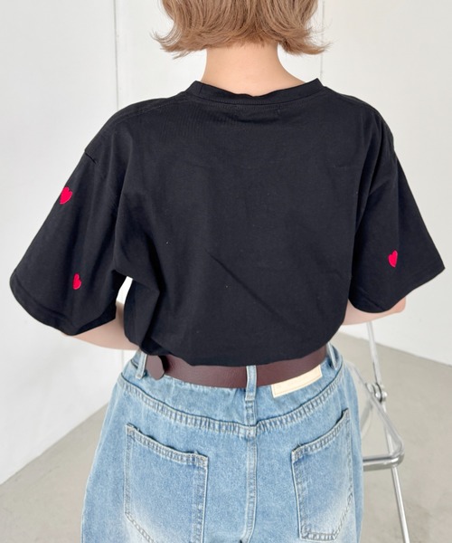 セール】ミニハート刺繍半袖Tシャツ（Tシャツ/カットソー