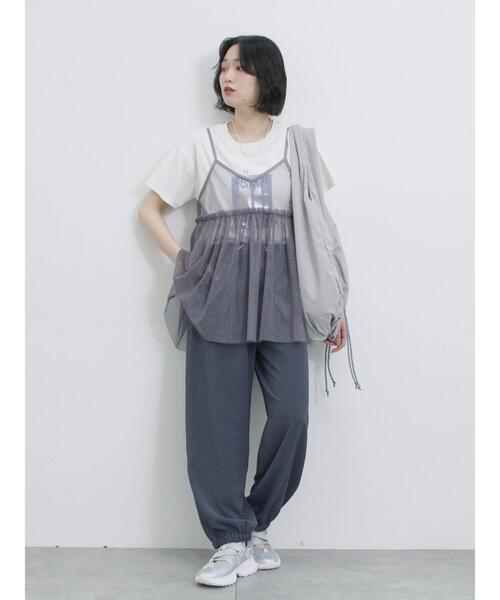 Samansa Mos2 blue（サマンサモスモスブルー）の「ラメチュールビスチェ（シャツ/ブラウス・レディース・ベージュ/シルバーグレー/グレー・F）」の7枚目の写真