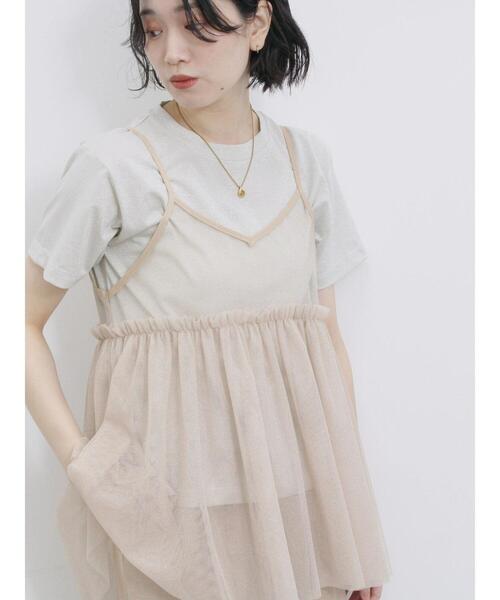 Samansa Mos2 blue（サマンサモスモスブルー）の「ラメチュールビスチェ（シャツ/ブラウス・レディース・ベージュ/シルバーグレー/グレー・F）」の19枚目の写真