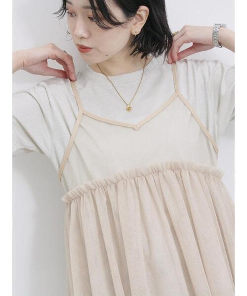 Samansa Mos2 blue（サマンサモスモスブルー）の「ラメチュールビスチェ（シャツ/ブラウス・レディース・ベージュ/シルバーグレー/グレー・F）」の20枚目の写真