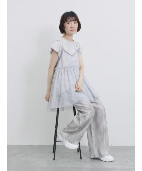 Samansa Mos2 blue（サマンサモスモスブルー）の「ラメチュールビスチェ（シャツ/ブラウス・レディース・ベージュ/シルバーグレー/グレー・F）」の21枚目の写真