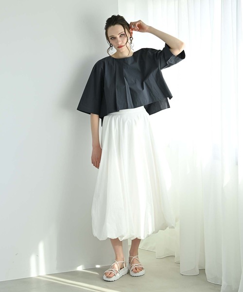 RAW FUDGE(ローファッジ)の「タックウエストバルーンスカート(スカート・レディース・サックスブルー/ブラック/ホワイト/チャコールグレー・M)」の6枚目の写真