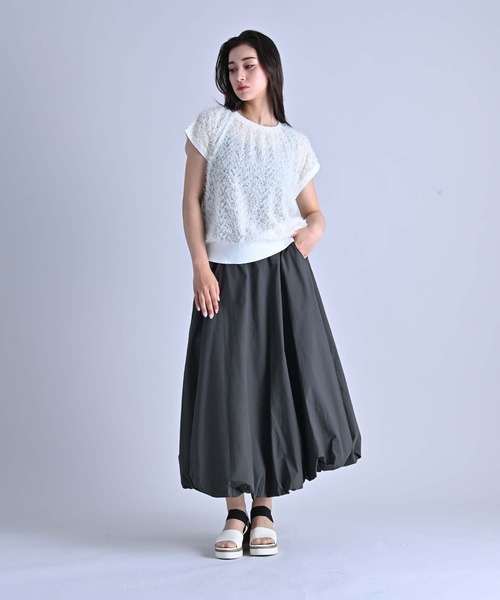 RAW FUDGE(ローファッジ)の「タックウエストバルーンスカート(スカート・レディース・サックスブルー/ブラック/ホワイト/チャコールグレー・M)」の16枚目の写真