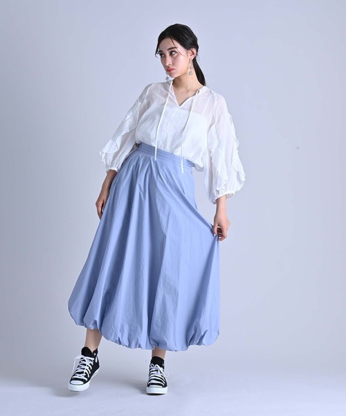 RAW FUDGE(ローファッジ)の「タックウエストバルーンスカート(スカート・レディース・サックスブルー/ブラック/ホワイト/チャコールグレー・M)」の18枚目の写真