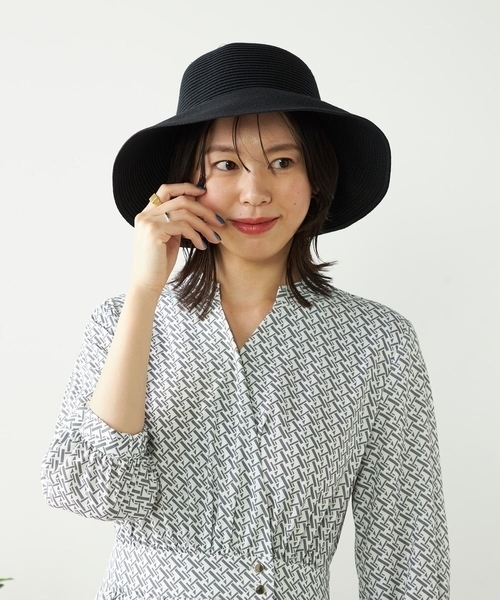 a.v.v（アーヴェヴェ）の「バックリボンハット（ハット・レディース・アイボリー/ブラック・38）」の7枚目の写真