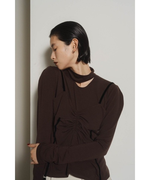 Knuth Marf（クヌースマーフ）の「puff sleeves docking  tops（その他トップス・レディース・ブラウン・FREE）」の6枚目の写真