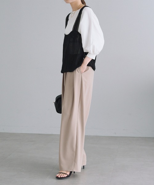 PUAL CE CIN（ピュアルセシン）の「配色透かし編みビスチェ（ベスト・レディース・オフホワイト/グレー/ブラック・FREE）」の21枚目の写真