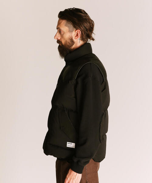 schott（ショット）の「Schott/ショット/LEATHER COMB. VEST/レザーコンビ ベスト（ダウンベスト・メンズ・ネイビー/ブラック・M/L/2XL/XL）」の8枚目の写真