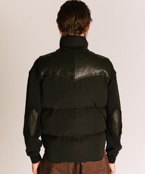 Schott/ショット/LEATHER COMB. VEST/レザーコンビ ベスト（ダウン
