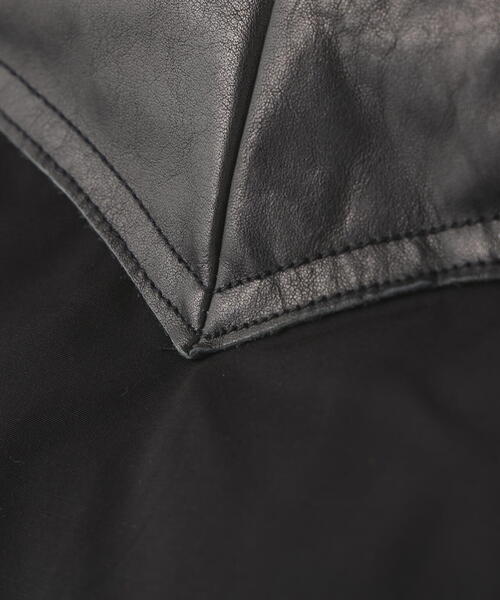 schott（ショット）の「Schott/ショット/LEATHER COMB. VEST/レザーコンビ ベスト（ダウンベスト・メンズ・ネイビー/ブラック・M/L/2XL/XL）」の16枚目の写真