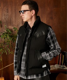 schott(Vbg)Schott/Vbg/LEATHER COMB. VEST/U[Rr xXg(_ExXg)