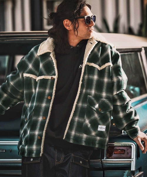 入手困難 ZADIG & VOLTAIRE 星柄スタッズ チェックジャケット セール】mj10804- CHECK WESTERN BOA RANCH JKT ボアランチジャケット