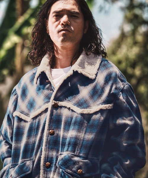 WONDER WALL MOTEL(ワンダーウォールモーテル)の「mj10804- CHECK WESTERN BOA RANCH JKT ボアランチジャケット(その他アウター・メンズ・グリーン/ブルー・S/M/L/XL)」の21枚目の写真