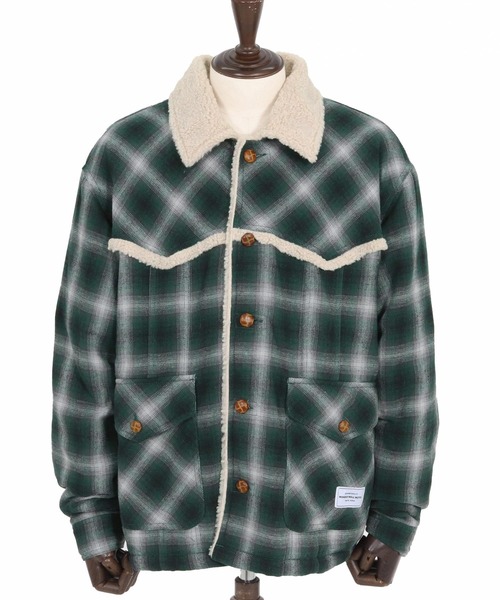 WONDER WALL MOTEL(ワンダーウォールモーテル)の「mj10804- CHECK WESTERN BOA RANCH JKT ボアランチジャケット(その他アウター・メンズ・グリーン/ブルー・S/M/L/XL)」の14枚目の写真