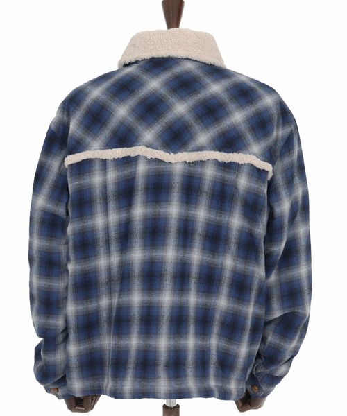 WONDER WALL MOTEL(ワンダーウォールモーテル)の「mj10804- CHECK WESTERN BOA RANCH JKT ボアランチジャケット(その他アウター・メンズ・グリーン/ブルー・S/M/L/XL)」の6枚目の写真