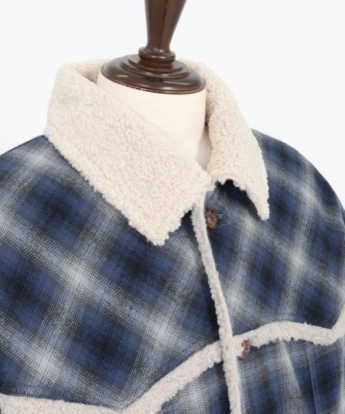 WONDER WALL MOTEL(ワンダーウォールモーテル)の「mj10804- CHECK WESTERN BOA RANCH JKT ボアランチジャケット(その他アウター・メンズ・グリーン/ブルー・S/M/L/XL)」の7枚目の写真