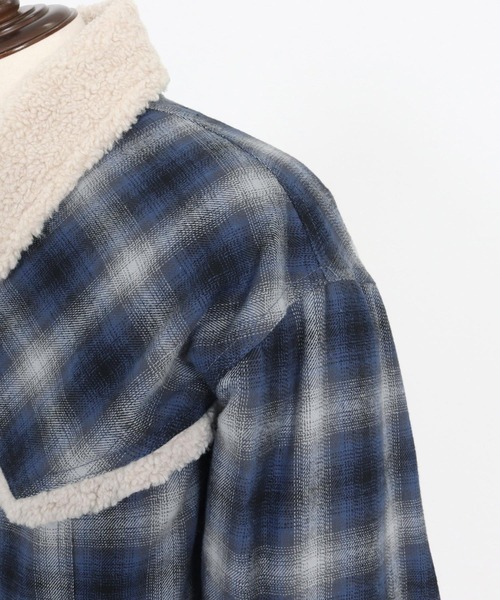 WONDER WALL MOTEL(ワンダーウォールモーテル)の「mj10804- CHECK WESTERN BOA RANCH JKT ボアランチジャケット(その他アウター・メンズ・グリーン/ブルー・S/M/L/XL)」の9枚目の写真
