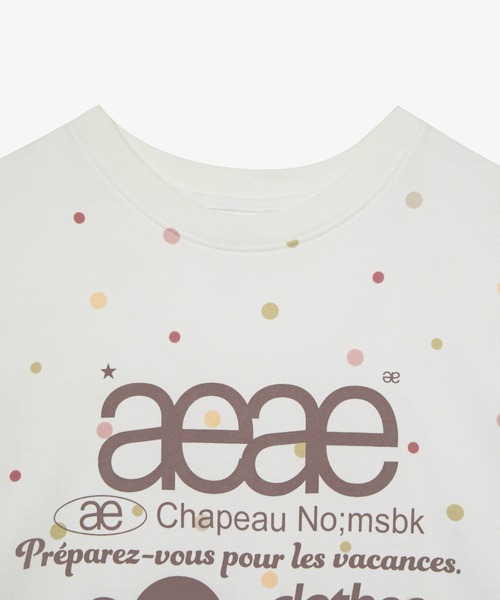 aeae(エーイーエーイー)の「WEB LOGO T-SHIRTS(Tシャツ/カットソー・レディース・クリーム/チャコールグレー・SMALL/MEDIUM)」の4枚目の写真