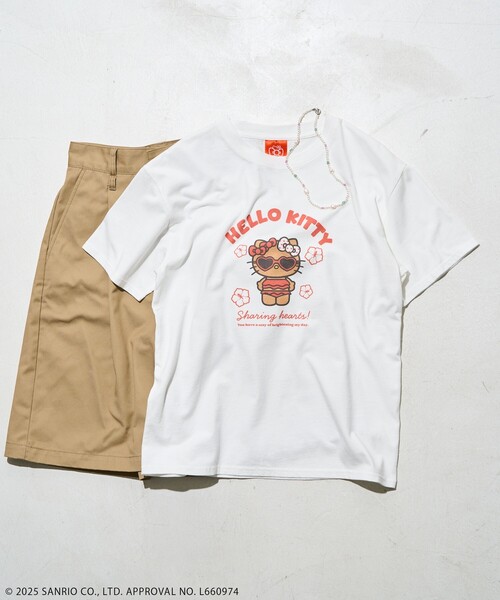 tシャツ SANRIO/サンリオ SANRIO 'HELLO KITTY' SUMMER ビーチTシャツ/ハローキティ サマービーチ プリントTシャツ SANRIO/サンリオ SANRIO 'HELLO KITTY' SUMMER ビーチTシャツ