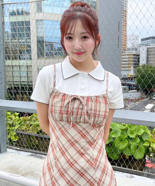 3.3 Field Trip (3.3フィールドトリップ)の「3.3 Field Trip/チェックキャミソールミニワンピース(ワンピース・レディース・ブルー/レッド・FREE)」の7枚目の写真