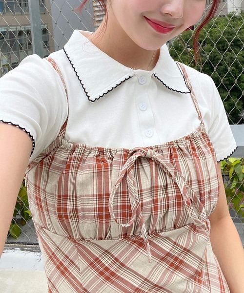 3.3 Field Trip チェックミニワンピース セール】3.3 Field Trip／チェックキャミソールミニワンピース