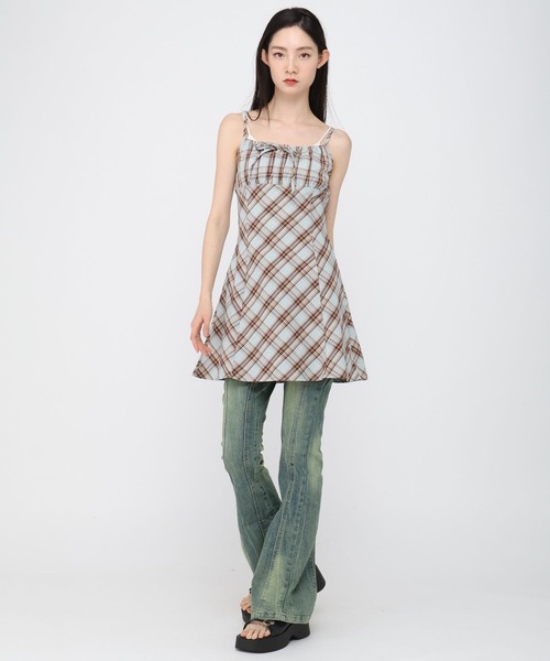 3.3 Field Trip (3.3フィールドトリップ)の「3.3 Field Trip/チェックキャミソールミニワンピース(ワンピース・レディース・ブルー/レッド・FREE)」の9枚目の写真