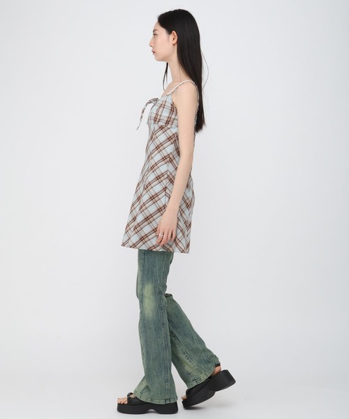 3.3 Field Trip (3.3フィールドトリップ)の「3.3 Field Trip/チェックキャミソールミニワンピース(ワンピース・レディース・ブルー/レッド・FREE)」の10枚目の写真