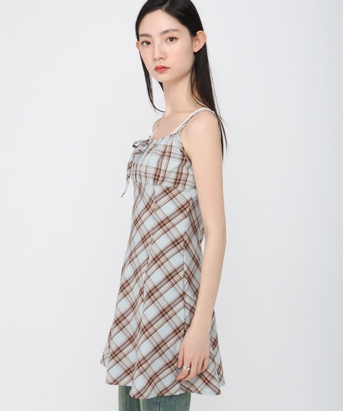 3.3 Field Trip (3.3フィールドトリップ)の「3.3 Field Trip/チェックキャミソールミニワンピース(ワンピース・レディース・ブルー/レッド・FREE)」の14枚目の写真