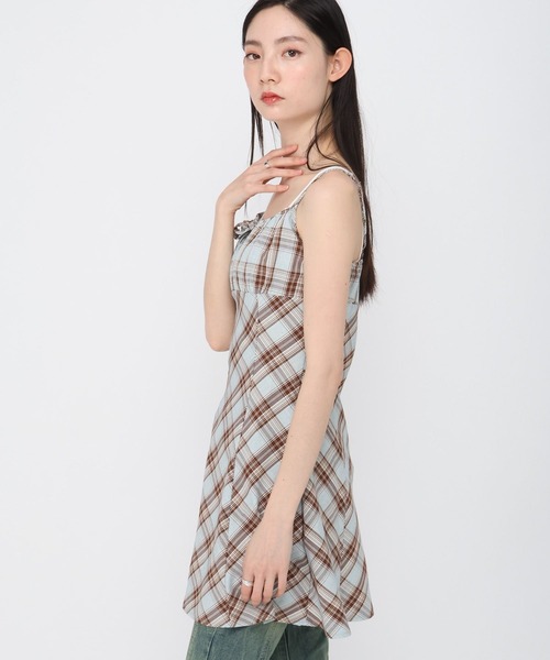 3.3 Field Trip (3.3フィールドトリップ)の「3.3 Field Trip/チェックキャミソールミニワンピース(ワンピース・レディース・ブルー/レッド・FREE)」の15枚目の写真