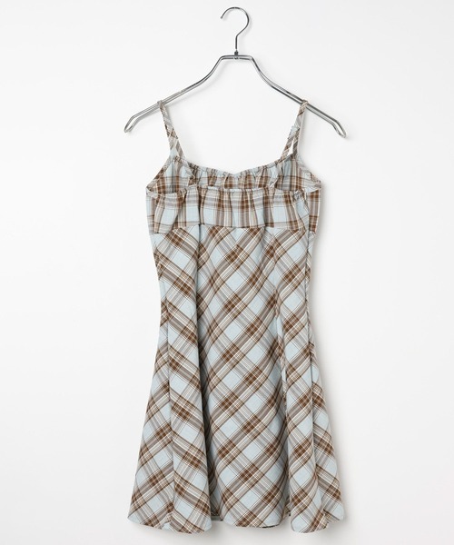 3.3 Field Trip (3.3フィールドトリップ)の「3.3 Field Trip/チェックキャミソールミニワンピース(ワンピース・レディース・ブルー/レッド・FREE)」の17枚目の写真