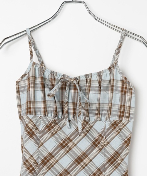 3.3 Field Trip (3.3フィールドトリップ)の「3.3 Field Trip/チェックキャミソールミニワンピース(ワンピース・レディース・ブルー/レッド・FREE)」の18枚目の写真
