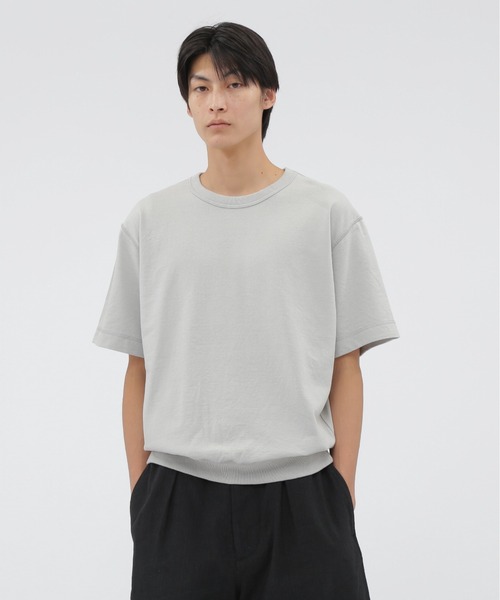 美品　MHL　DRY　LOOPBACK　JERSEY　スタンドカラー　ブルゾン セール】DRY LIGHT LOOPBACK JERSEY TOP（Tシャツ/カットソー
