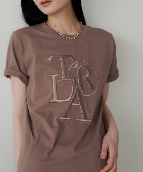 tシャツ 「LARUTA」厚盛りロゴ刺繍T レディース LARUTA tシャツ 「LARUTA」厚盛りロゴ刺繍T レディース