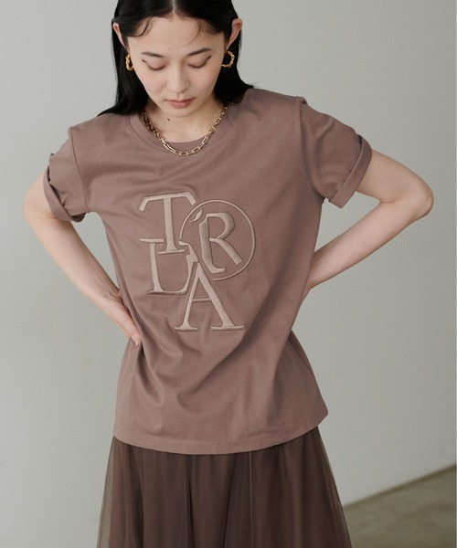 LARUTA】厚盛りロゴ刺繍T（Tシャツ/カットソー）｜LARUTA
