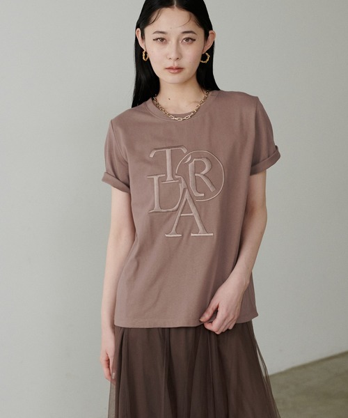 LARUTA】厚盛りロゴ刺繍T（Tシャツ/カットソー）｜LARUTA（ラルータ