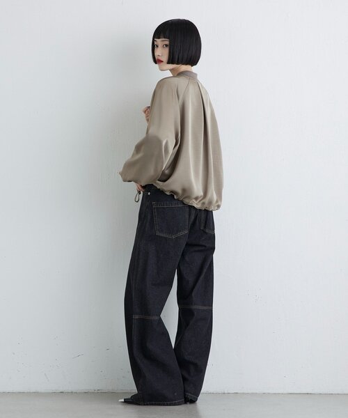 Lui's（ルイス）の「サテンボリュームブルゾン（ブルゾン・レディース・ブラウン/ベージュ/ブラック・FREE）」の12枚目の写真