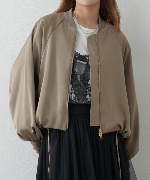 Lui's(ルイス)24AW 接結ニットブルゾン サテンボリュームブルゾン（ブルゾン）｜Lui's（ルイス）の
