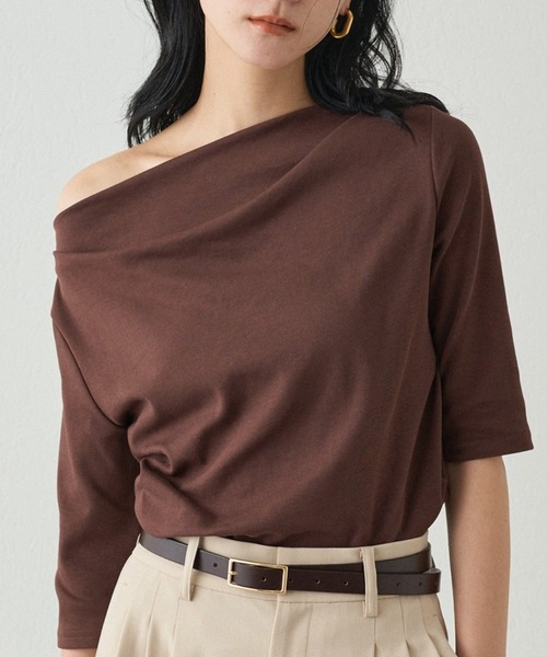 新品　ラウンジドレス　トップス ドレープカットソー（Tシャツ/カットソー）｜LOUNGEDRESS