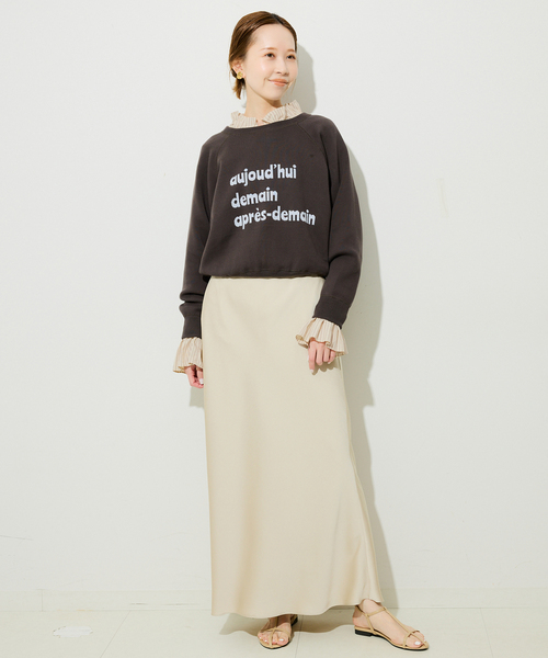 SLOBE IENA（スローブイエナ）の「《一部WEB・店舗限定カラーあり》タイプライターフリルカラーブラウス（シャツ/ブラウス・レディース・ベージュ系その他/サックスブルー/ラベンダー/スカイブルー・FREE）」の10枚目の写真